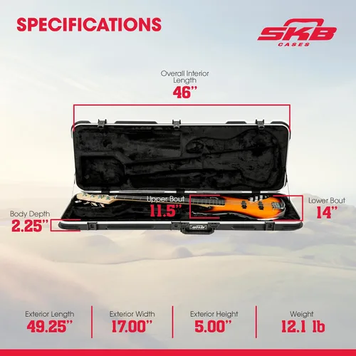 Vista 3 de SKB Estuche para guitarra bajo de precisión y estilo jazz 44