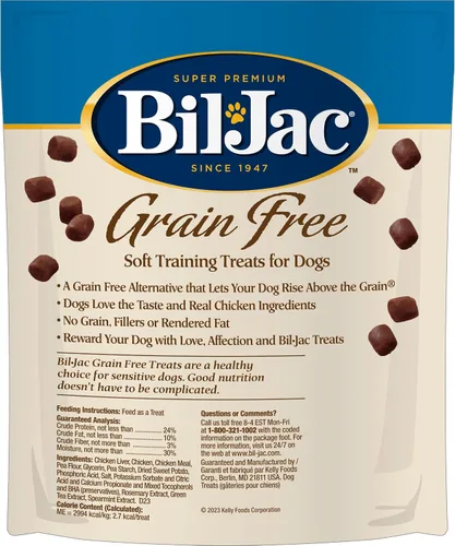 Vista 2 de Bil-Jac Golosinas suaves sin granos para perros, sabor a pollo y batata, hechas con hígado de pollo real, 10 onzas Small, Soft Treats Made with