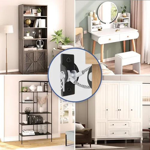 Vista 6 de Anclajes de muebles para prueba de bebés, anclajes de espejo de pared anti