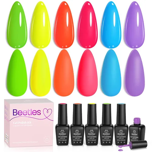 Vista 24 de Beetles - Juego de esmaltes de gel azul, Ocean Range, juego de 6 colores de esmalte de uñas de gel azul A - Azul Ocean Range