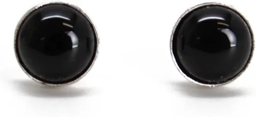 Vista 2 de Aretes de tuerca con piedras preciosas para mujeres y niñas, bisel redondo de 0.157 in de plata esterlina 925