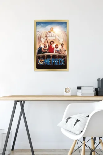 Vista 6 de Trends International Netflix One Piece - Póster de pared de una hoja, 14.72 x 22.37 pulgadas, versión enmarcada dorada Versión con marco dorado