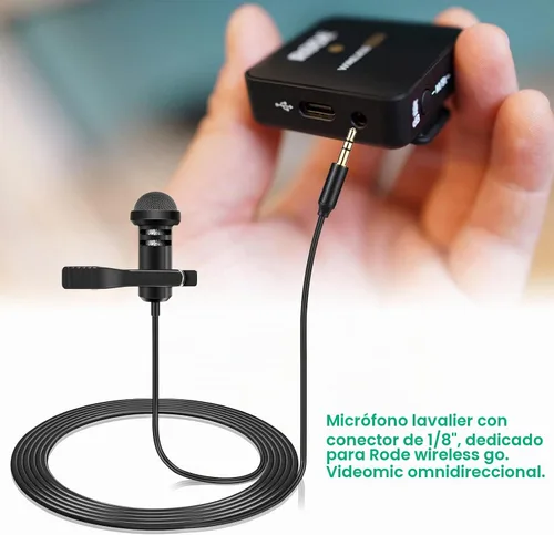 Vista 7 de 2 Pack de micrófonos Lavalier compatibles con DJI Mic 2 y Rode Wireless Pro/Wireless GO 2 / II Transmisores - Micrófono lapel omnidireccional lav