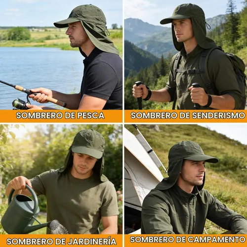 Vista 6 de EINSKEY Gorra de béisbol unisex con solapa para el cuello, impermeable, plegable, para golf, jardín, safari, senderismo, pesca, correr