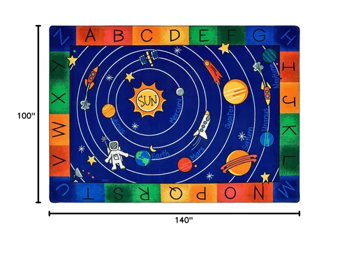 Vista 2 de Carpets for Kids 5412 Milky Play Literacy - Alfombra rectangular multicolor de 8 pies 4 pulgadas x 11 pies 8 pulgadas para aula