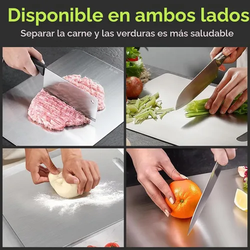 Vista 6 de Tabla de cortar de titanio, 2 tablas de cortar de titanio para cocina Nueva tabla de cortar de titanio de doble cara de grado alimenticio