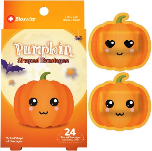Vista 75 de BioSwiss Vendajes, juego de vendajes autoadhesivos en forma de alienígena de Halloween, sin látex, cuidado de heridas estériles, 24