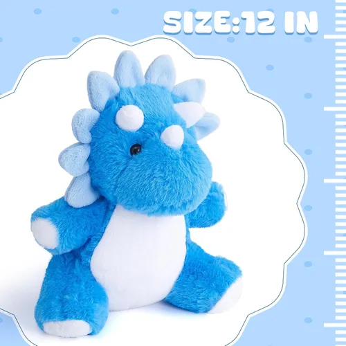 Vista 3 de Glow Guards Peluche de dinosaurio Triceratops de 12 pulgadas, juguete de peluche de dinosaurio suave con luces nocturnas mágicas y canción de cuna