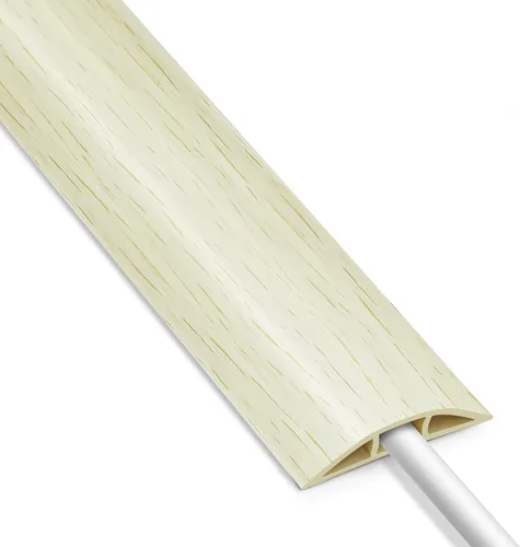 Vista 20 de Cubierta de cable de 4 pies, cubierta de cable beige para el suelo, cubierta de cable de extensión para cable de alimentación, organizador de cables