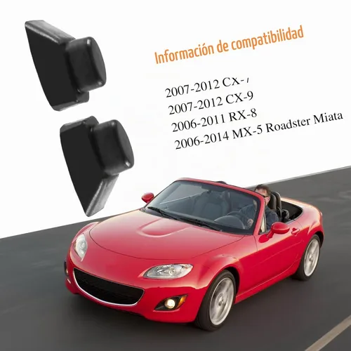 Vista 3 de Par de tapas de botón de interruptor de manija de puerta con opción sin llave compatible con Mazda 6 Speed 6 CX-7 RX-8 CX-9 MX-5, repuesto #