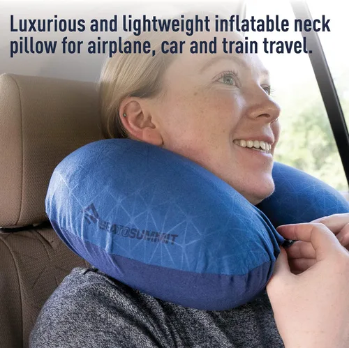 Vista 5 de Sea to Summit Aeros Premium Traveller - Almohada inflable para el cuello, color lima