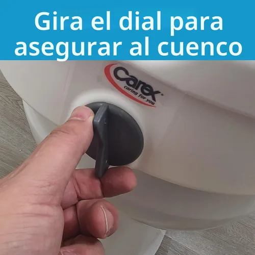 Vista 4 de Carex E-Z Lock - Asiento de inodoro elevado con asas, elevador de asiento de inodoro de 5 pulgadas con brazos, asiento de inodoro elevado