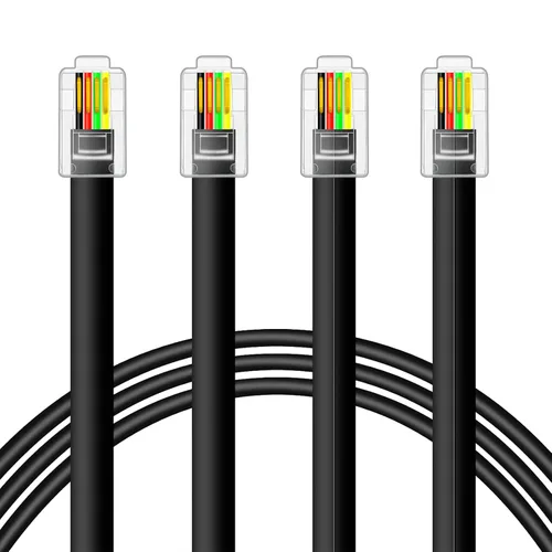 Vista 7 de NECABLES Paquete de 2 cables cortos RJ9 de 6 pulgadas 4P4C Cable de teléfono