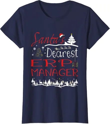Vista 13 de ERP Manager Xmas Job Cute Christmas T-Shirt