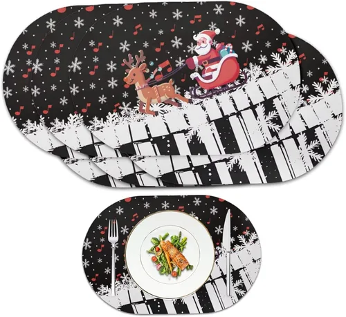Vista 64 de Autumn Placemats Set of 2 Waterproof Wipeable 12X18 Inch Faux Leather Non Slip Heat Resistant Mats for Thanksgiving Dinner Outdoor Decor