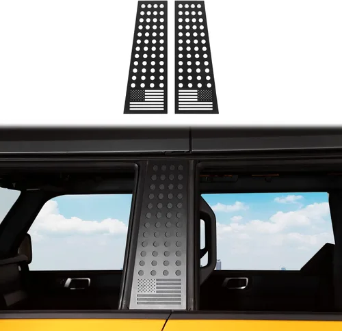 Vista 8 de Cubierta para panel de poste de pilar Bronco B, calcomanía de bandera estadounidense para Ford Bronco 2021 hasta 2 puertas, accesorios exteriores