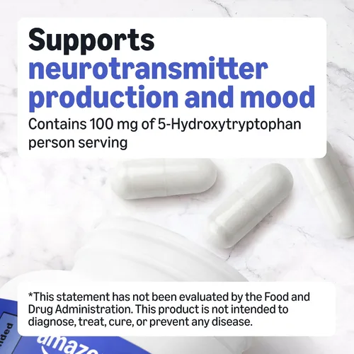 Vista 2 de Amazon Basics 5-HTP con cápsulas B6, 100 mg, 120