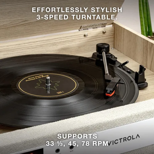 Vista 7 de Victrola Century 6-en-1 Reproductor de discos de vinilo y centro de música – Tocadiscos de 3 velocidades, reproductor de CD y cassette, VINYLSTREAM