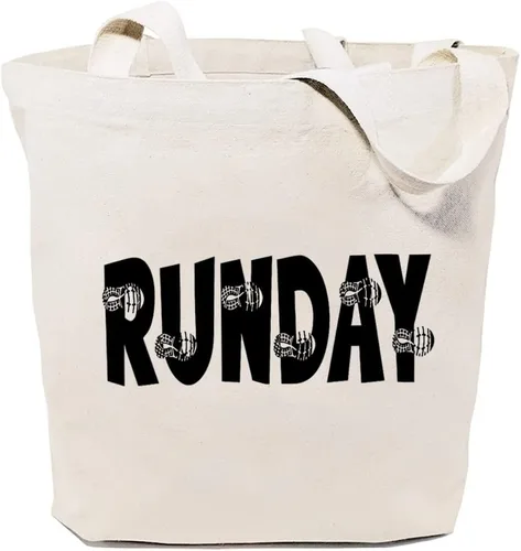 Vista 6 de Runday - Bolsa de lona para mujer, estética, para correr, reutilizable, para comestibles, de hombro, para compras, regalos para corredores