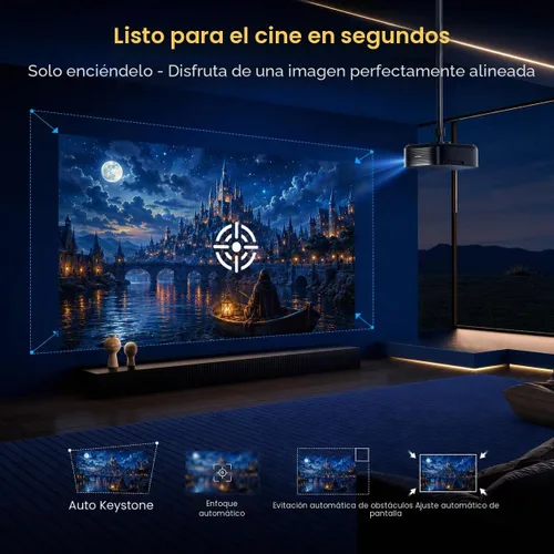 Vista 5 de Alvar Upgraded 4K Supported Smart Projector with 2500 ANSI, 50W DoIby Audio Black
