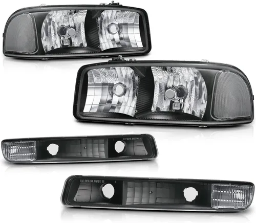 Vista 14 de M-AUTO Switchback - Tira de faros delanteros LED DRL de 4 piezas + lámparas de parachoques compatibles con GMC Sierra 1500 99-07, 99-04 2500, 01-07