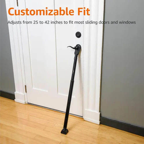 Vista 4 de [Usado] Amazon Basics Barra de seguridad para puerta, ajustable de 25 a 45 pulgadas, tapón de puerta de seguridad, para el hogar, apartamento
