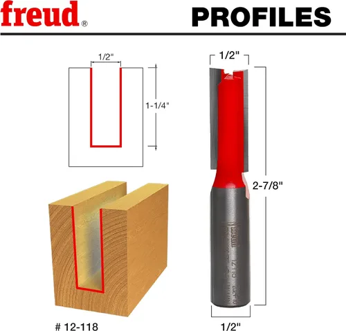 Vista 15 de Broca recta de doble acanaladura Freud, 15/64 x 3/4 de pulgada, con vástago de 1/2 pulgada, 12-096