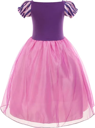 Vista 3 de Purple Princess Dresses for Girls Toddler Costume for Girls Kids Dress Up clothes with Accessories Birthday Cosplay Christmas