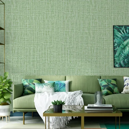 Vista 5 de TANONE Papel de Contacto Despegar y Pegar (15.8in x 197in), Papel Tapiz de Tela de Hierba Autoadhesivo Removible, Papel de Pared de Tela de Lino
