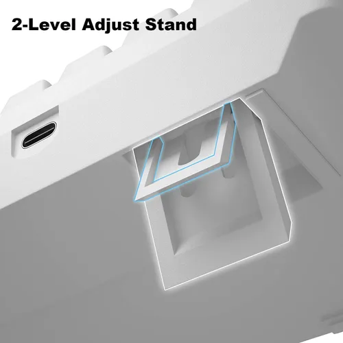Vista 6 de Camiysn Teclado mecánico 60%, compacto, 68 teclas, antifantasma con interruptor rojo, luz azul con teclado desmontable tipo C para PC, gamer