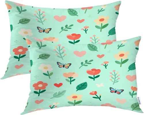 Vista 51 de Batmerry Autumn Maple Leaves Throw Pillow Covers, red Fall Orange Leaves Decorative Pillow Covers Digital Printing Blended for Couch Sofa Bed