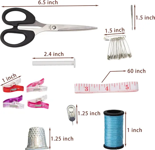 Vista 3 de Dispositivo de costura de mano, máquina de coser portátil con 177 piezas, kit de costura, suministros de máquina de coser eléctrica de mano