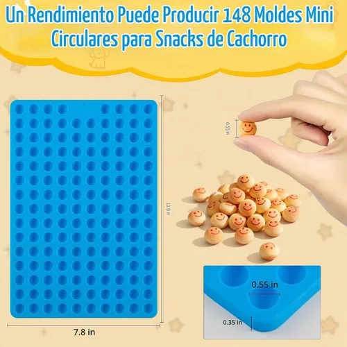 Vista 2 de Sidosir 2 moldes redondos de silicona de chocolate para perros, molde antiadherente en forma de semiesfera para hornear golosinas para perros, mini