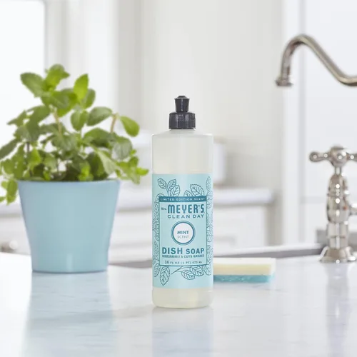 Vista 6 de MRS. MEYER'S CLEAN DAY - Jabón líquido para platos, fórmula biodegradable, edición limitada, menta, 16 onzas líquidas, paquete de 6