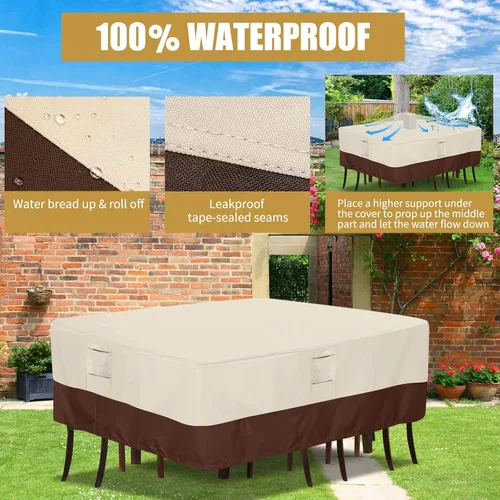 Vista 6 de Fundas para muebles de patio, fundas impermeables de protección para exteriores, fundas impermeables de uso general, funda para mesa exterior