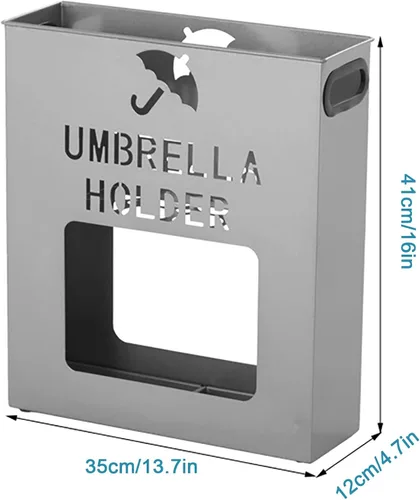 Vista 2 de Metal Square Umbrella Holder Umbrella/Cane/Walking Stick/Wrapping Paper Holder, Stand, Rack Organizer (Color : Bianco, Size : Small)
