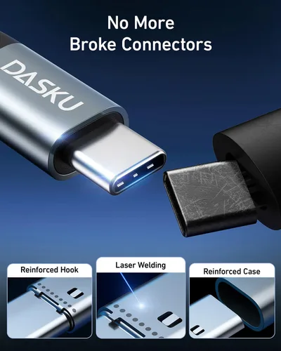 Vista 68 de Dasku iPhone 17 USB C a USB C de carga rápida, 60 W (3.1 A), paquete de 2 cables cargador de carga de 3 pies tipo C para iPhone 17/16/15/15 Plus/15