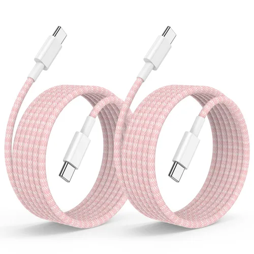 Vista 16 de Cable de carga rápida USB C a C de 3 pies, cable de carga tipo C a USB C para iPhone 17 Pro Max/17 Air/16 Pro/15 Plus, MacBook Pro USB C a C - Blanco