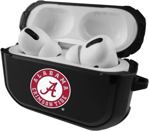 Vista 3 de Funda negra duradera para Apple AirPods Pro (1ª/2ª generación) con mosquetón - Alabama Crimson Tide