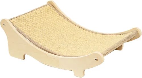 Vista 2 de Cat Hammock Bed, Wooden Elevated Cat Scratcher Bed Easy Assembly Multifunctional Scratching with Year Round Comfort for Indoor Cats