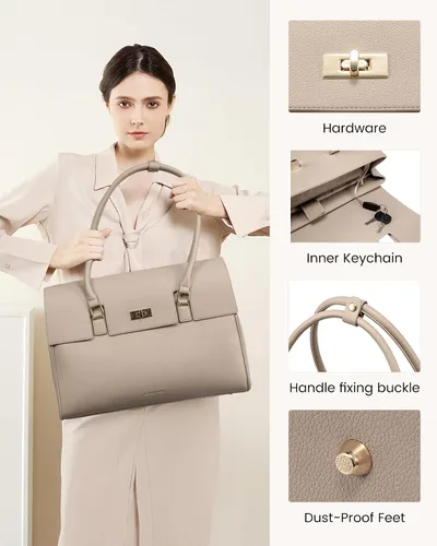 Vista 5 de LOVEVOOK Bolso de Mensajero para Computador Portátil para Mujeres, Bolso de Hombro Cruzado para Computador y Negocios, Profesional, Bolso de Mano