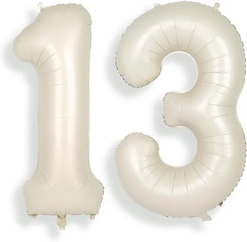 Vista 8 de SUWEN Globos de helio grandes de 102 cm (40 pulgadas) con letra S en color crema. Globos grandes de papel de aluminio con letra en helio, de A a Z.