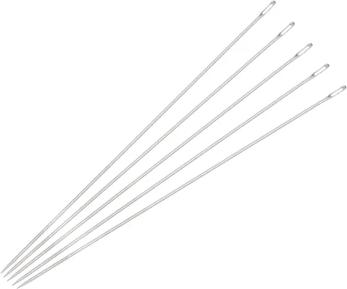 Vista 10 de uxcell Agujas de cuentas finas y largas rectas hilos de bordado de acero inoxidable de 2.17 pulgadas 50