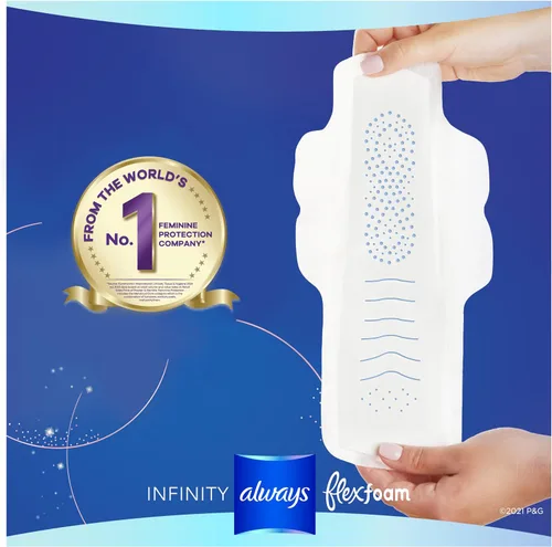 Vista 7 de Always Infinity FlexFoam Pads para mujer, talla 4, absorción nocturna, sin perfume, 13