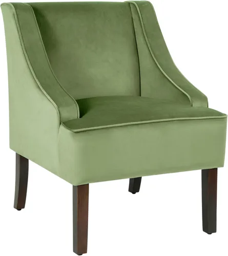 Vista 19 de HomePop Swoop - Silla de sala de estar con apoyabrazos, terciopelo gris
