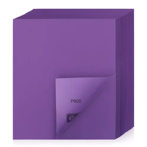 Vista 13 de Papel de lija de grano 80, 20 unidades, hojas de lija en seco y húmedo de 9 x 11 pulgadas, papel de arena abrasivo de alúmina púrpura para madera