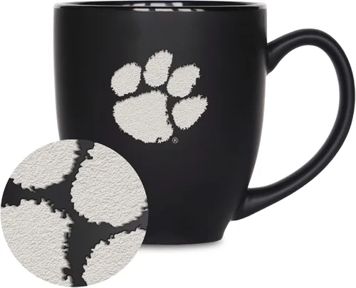 Vista 225 de Rico Industries - Taza de cerámica mate negra con grabado láser estándar de 15oz para NCAA (escuelas T & U) - Para bebidas calientes o frías