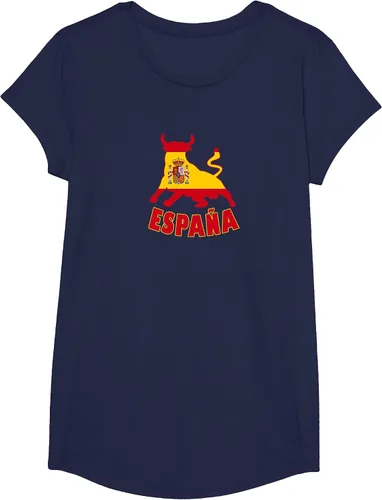 Vista 60 de Spain Espana with Bull and National Flag/Present T-Shirt Asphalt Grey