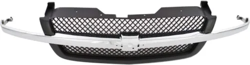Vista 6 de Para Chevy Avalanche 1500/2500 Grille Assembly 2003 04 05 2006 Malla Gris pintado w/Barra central cromada Base/LS/LT Incluye plástico