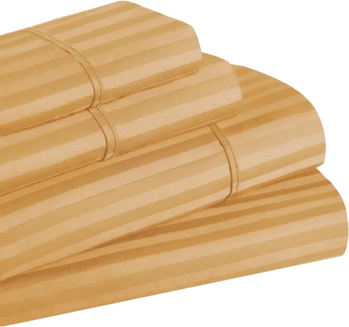 Vista 15 de Superior Juego de sábanas de algodón egipcio de 400 hilos, 1 sábana bajera elástica con bolsillo profundo, 1 sábana encimera, 1 funda de almohada